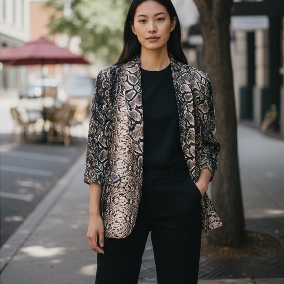 Worthington Jackets & Blazers - Worthington snake print open cardigan, size XL